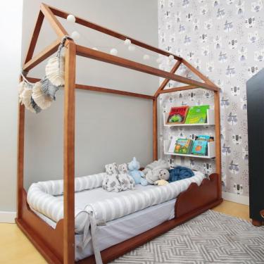 Imagem de Cama Infantil Montessoriana Casinha com Colchão 88cm X 170cm