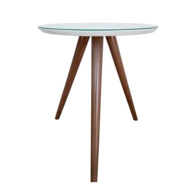 Imagem de Mesa Lateral de Canto Pé Palito Branca 50cm