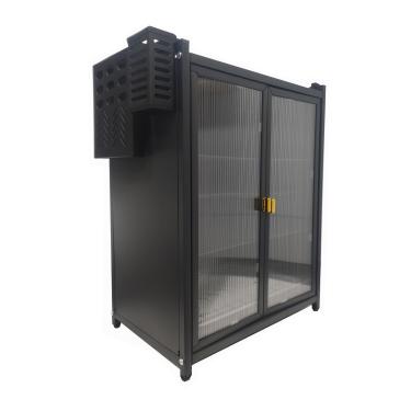 Imagem de RZGZKLSH Armário de pratos com porta transparente, escorredor de pratos à prova de poeira, armário de aparador com prateleiras removíveis, adequado para armário de armazenamento de cozinha