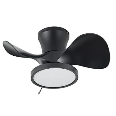 Imagem de ocioc Ventilador de teto silencioso com luz LED de 55,88 cm e controle remoto para cozinha, quarto, sala de jantar e pátio