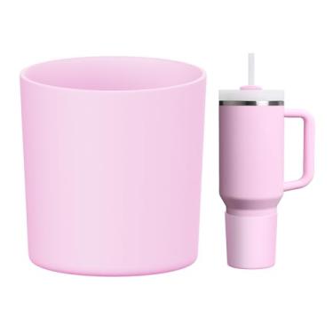 Imagem de WUQID Bota de silicone superior compatível com Stanley Quencher H2.0 1,134 g 850.5 g 567.0 g & IceFlow Flip 850.5 g 567.0 g, serve no mesmo diâmetro 567.0 g-1,134.0 g copo copo antiderrapante tampa