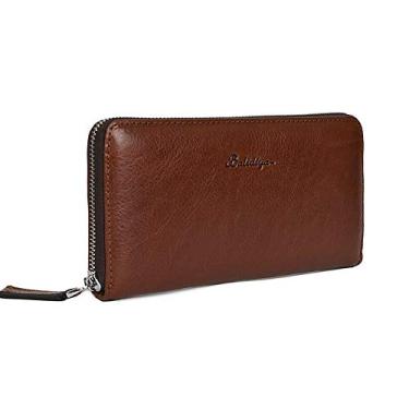 Imagem de Bolsa de mão masculina de couro genuíno com alça tipo clutch da BALIDIYA, Brown-small, One Size