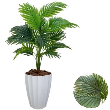 Imagem de Planta Artificial Palmeira Com Vaso Facetado Decoração Casa - PlantaIm