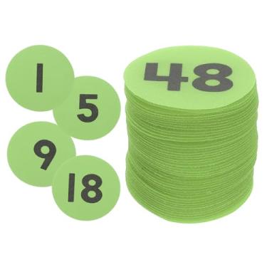 Imagem de YOKIVE Marcadores de pontos de carpete de 10 cm, 48 peças de pontos redondos de chão com números 1-48 alinhados para professores, verde grama