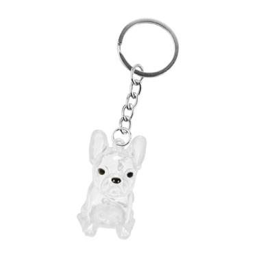 Imagem de Fenteer Chaveiro em formato de cachorro, à prova d'água, coletor de pelos de animais, garrafa para armazenamento de pelos de animais de estimação, Bulldog Francês