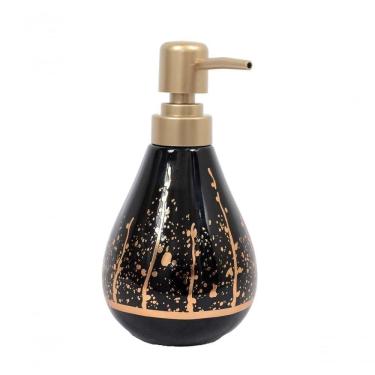 Imagem de Porta Sabonete Liquido De Cerâmica Premium 3d Preto Lavabo