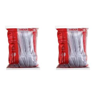 Imagem de Kit de Garfo para Refeição Reforçado 17,7cm Cristal Mexa Bem 2 Pacotes