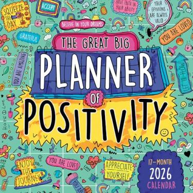 Imagem de Planejador de parede Great Big Planner of Positivity 2026, calendário de 17 meses: agosto de 2025 - dezembro de 2026, 30,5 cm x 30,5 cm
