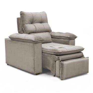 Imagem de Poltrona do Papai Reclinável Retrátil Bonari Veludo Capuccino - Loja S