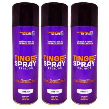 Imagem de Kit 3 Tinta de Tecidos Roupas Estofados Carpetes - Tingespray 300ml - 