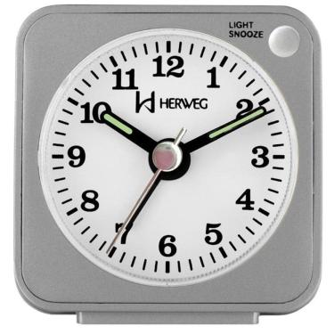 Imagem de Relógio Despertador Quartz Clássico Herweg 2510 024 Cinza