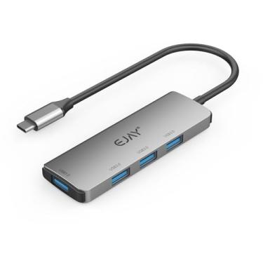 Imagem de Adaptador de hub USB C para USB 4 em 1, divisor USB C de alumínio com 4 portas para laptop, hub USB de mesa multiportas compacto e fino para MacBook Pro/Air, iPad Pro, Chrome, Dell e mouse, teclados