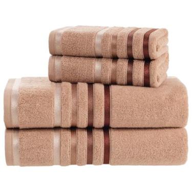 Imagem de Jogo Toalha de Banho Karsten Gigante Fio Penteado 4 Peças, Deserto