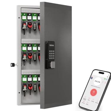 Imagem de WeHere Suporte de parede Smart Key Lock Box, armário de 48 chaves com Bluetooth, aplicativo de desbloqueio de 5 formas de senhas personalizáveis, caixa organizadora de chaves, gerenciamento eficiente