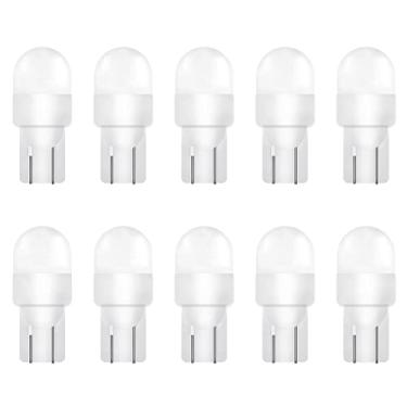 Imagem de Makergroup Lâmpadas de LED em miniatura T10 194 W5W 2825 158 192 168 194 12V Branco frio para luzes laterais de carro, placa de licença de cortesia 1W pacote com 10, branco frio