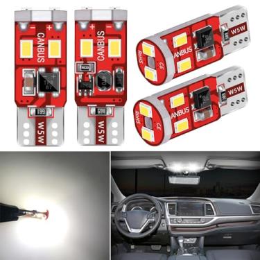 Imagem de GJTIANXK Lâmpada LED 6000K branca super brilhante 194 168 W5W T10 lâmpadas de substituição de LED Canbus livre de erros sem polaridade para placa de licença mapa cúpula luzes de porta de cortesia