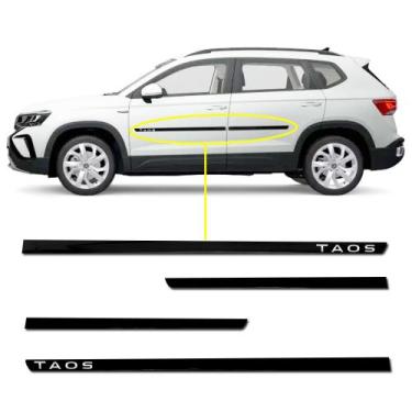 Imagem de Kit Friso Lateral Personalizado Modelo Slim Cor Preto Taos 2021 2022 A