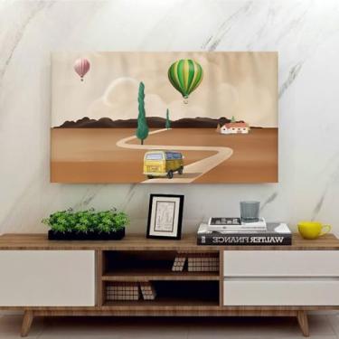 Imagem de Capa de TV 32-75 polegadas para TVs LCD curvas, protetores de tela de impressão simples, tela curvada para mesa de estar, capa decorativa universal para sala de estar, cáqui, 94 cm