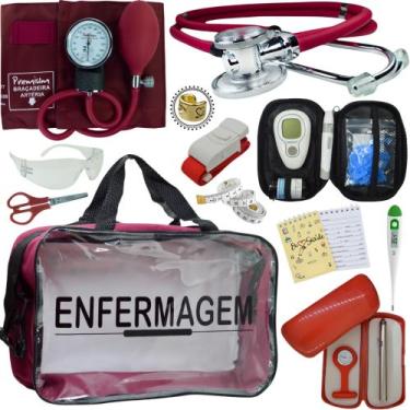 Imagem de Kit Enfermagem Cores Bolsa Top Premium + Medidor Glicose - Love Saude,