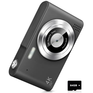 Imagem de Câmera digital, câmera infantil, câmera de apontar e fotografar com zoom de 16x, antivibração, câmera compacta portátil pequena para meninas e meninos, preta