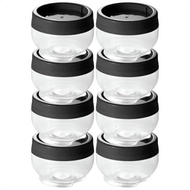 Imagem de Porta Tempero Empilhável 155ml - Kit com Tampa Rosca, Gire e Trave, Ideal para Cozinha e Organizador de Condimentos(10,PRETO)