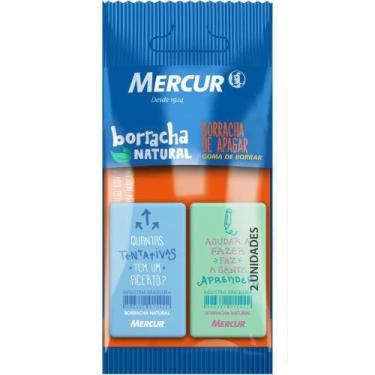 Imagem de Borracha Colorida PULL PACK Retangular 1 VERDE/1 Azul BL.C/02 - Mercur