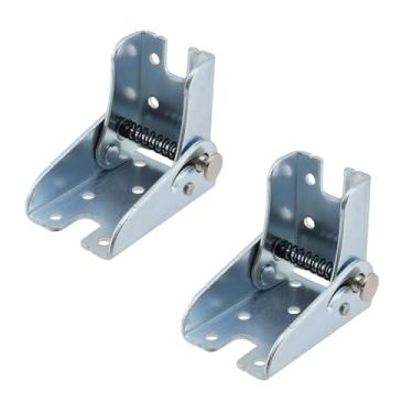 Imagem de Risbay Dobradiça dobrável de 90 graus, trava de aço, dobrável, dobradiça oculta para suporte de extensão de pernas de mesa, pernas de cama e bancadas, 2 peças (prata)