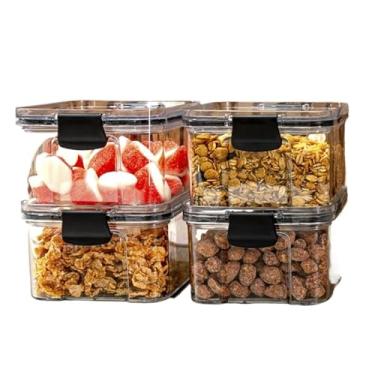 Imagem de Monte seu Kit Pote Hermético para Mantimentos de Cozinha Dispensa Armário Plástico(4 Potes - 450ml)