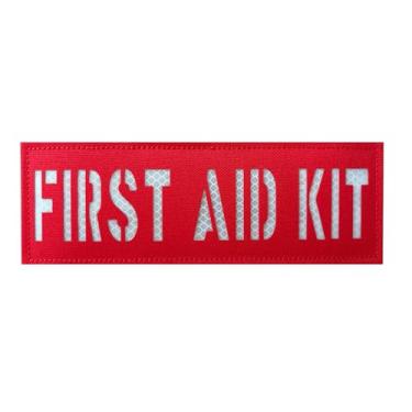 Imagem de Kit de primeiros socorros refletivo de 21 x 7 cm branco/vermelho IFAK Medic MED Trauma Paramédico Patch de gancho (21 x 7 cm)