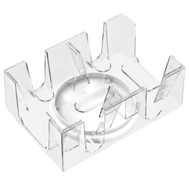 Imagem de Suporte giratório de 2 baralhos/6 baralhos, suporte de cartão de plástico liso, organizador de jogos de cartas transparente, bandeja de jogo conveniente, bandejas giratórias giratórias de cartas