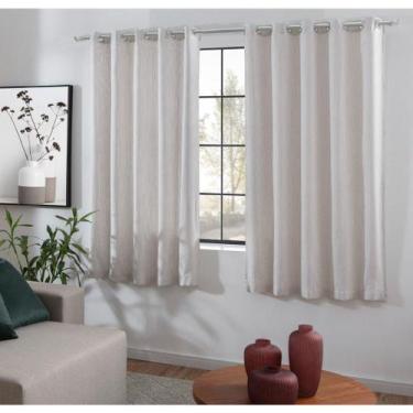 Imagem de Cortina Cozinha Voil Gaze Linho 2,00x1,20 Forro Microfibra - Confecçõe