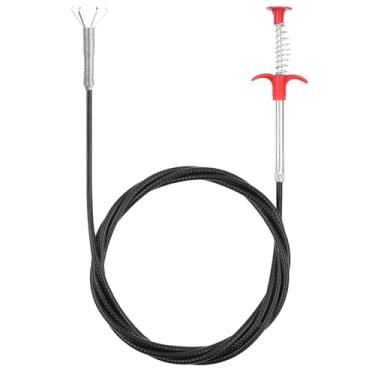Imagem de Trado de cobra de drenagem com garra de 4 garras, ferramenta de desentupimento manual de pia, cabo flexível para cozinha, ralos e canos de piso de banheiro, removedor de entupimento de alimentos e