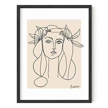 Imagem de HAUS AND HUES Picasso Line Drawing Abstract Woman Wall Art - Line Art Pablo Picasso | Impressão de arte de parede minimalista Picasso Estética Line Art Woman Face Picasso (sem moldura - 12x16)