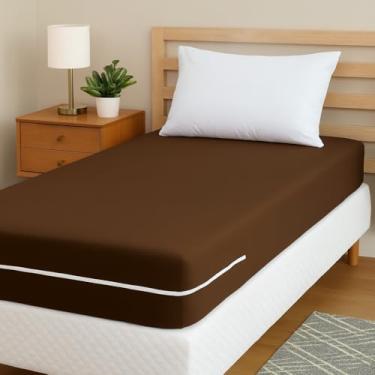 Imagem de Capa Para Colchão Solteiro Com Zíper Malha Gel Várias Estampa (1-MARROM)