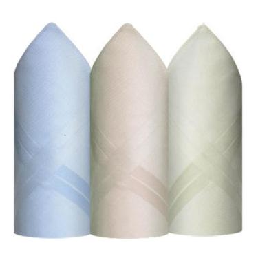 Imagem de Lenço Presidente Fino Puro Algodão C/3 41x41 cm - 2720P - Premier Pres