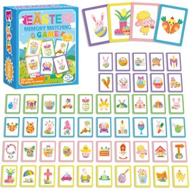 Imagem de gisgfim 50 Pairs Memory Matching Game Easter Concentration Memory Games Card Learning Educational A Fun & Fast Easter Egg Bunny Religious Cross Matching Games