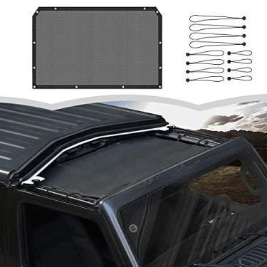 Imagem de Voodonala Jeep JL Guarda-sol - Protetor solar de malha protetor solar protetor solar protetor térmico para Jeep Wrangler JL JLU 2/4 portas e gladiador JT, bloqueia o calor e os raios UV - Preto liso