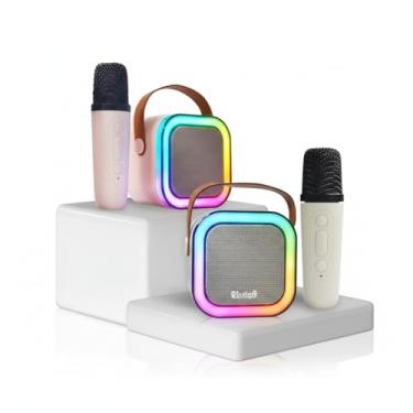 Imagem de Genérico Mini Caixa de Som Bluetooth com Microfone Sem Fio para Karaokê, Portátil, Cores Sortidas, 19x6x6 cm, Recarregável, para Brincar