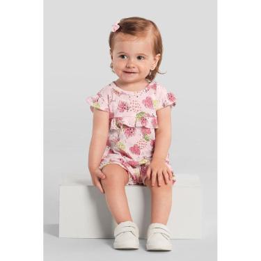 Imagem de Macaquinho bebê menina de florzinhas Brandili Baby