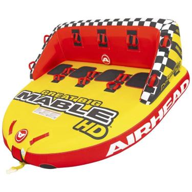 Imagem de Boia Rebocável Aquática para 4 Pessoas, AIRHEAD AHMH2226, Vermelho e Amarelo