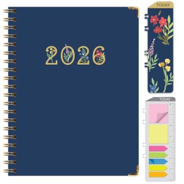 Imagem de Agenda Hardcover 2026, 17,8 cm x 23 cm: 14 meses (novembro de 2025 a dezembro de 2026), agenda mensal semanal, agenda anual, marcador de livro, pasta de bolso e conjunto de notas adesivas (número