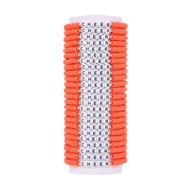 Imagem de Cooluckday Pulseiras de torcida para presentes de torcida da equipe, conjunto de presentes de líder de torcida para mulheres adolescentes brinquedos de torcida empilháveis de argila Y2k pulseiras de