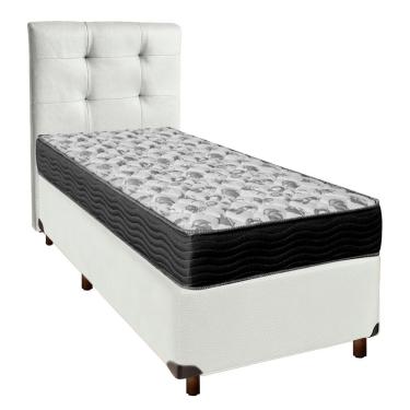 Imagem de Cama Box + Colchão Solteiro Ortobom D33 Iso100 + Cabeceira Estofada