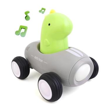 Imagem de Brinquedo Carrinho Dinossauro Fricção Para Bebê 6 Meses a 3 Anos, Carrinho de Inércia Musical Com Luzes, Rodas de Fricção e Design Seguro Para Mãos Pequenas