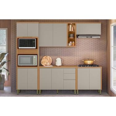 Imagem de Cozinha Modulada Completa Allure 5 Peças (2aéreos+2balcões+1torrequente) Cp12 Jequitiba-gris Fosco - Linea Brasil