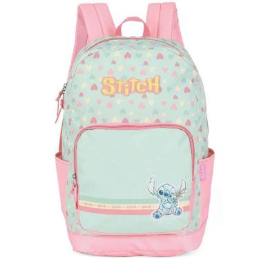 Imagem de Mochila de Costas Luxcel Stitch Corações Verde Claro