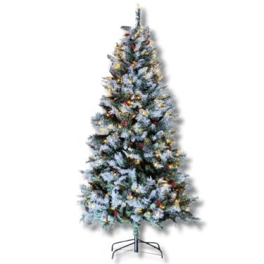 Imagem de Árvore de Natal de Luxo Grande, Pinheiro para Decoração Natalina 180cm de Altura, 818 Galhos Realistas, Base de Ferro, Árvore Iluminada de Natal