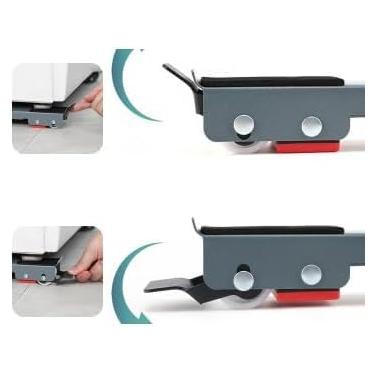 Imagem de Suporte Ajustável com Rodas para Máquina de Lavar, Fogão, Geladeira e Móveis, Base Resistente Reforçada, Capacidade 300kg