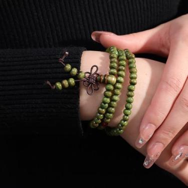 Imagem de Pulseiras de contas para homens e mulheres unissex Mala Pulseira com contas tibetano buda de oração tibetana para meditação, One Size, Pedra, Sem Pedra Preciosa