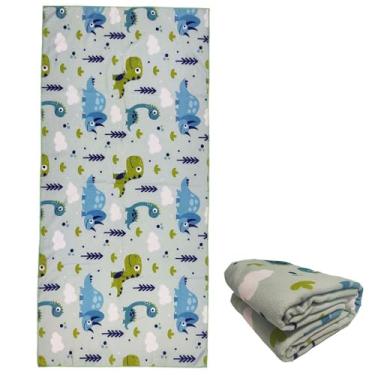 Imagem de stampringt Toalhas de praia extra grandes e fofas de dinossauro azul para meninos, tecido felpudo de microfibra grosso grande grande à prova de areia secagem rápida 76 x 152 cm